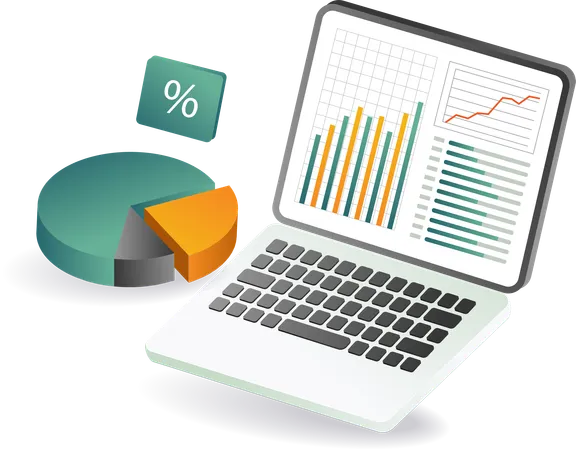 Análisis de datos de inversión online  Ilustración