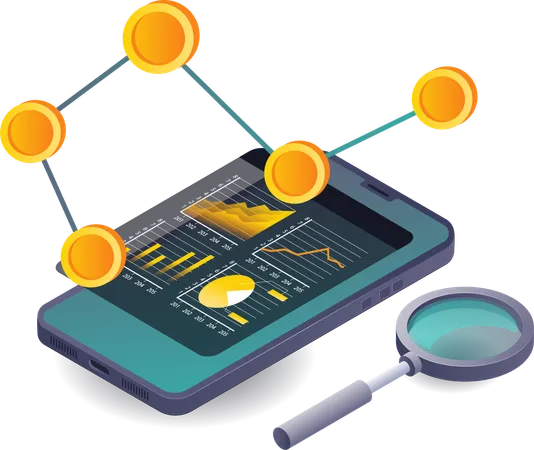 Análisis de datos de teléfonos inteligentes para el desarrollo de negocios en línea  Ilustración