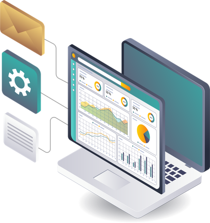 Análisis de datos sobre el crecimiento del negocio digital en startups  Ilustración