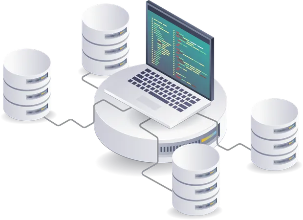 Análisis de datos de lenguajes de programación en servidores de bases de datos.  Ilustración