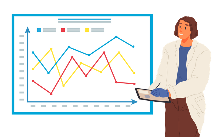 Análisis de datos e investigación de estadísticas.  Ilustración