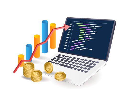 Análisis de datos empresariales de desarrollo.  Illustration