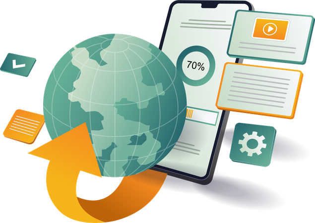 Análisis de datos empresariales globales  Ilustración