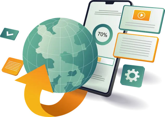 Análisis de datos empresariales globales  Ilustración