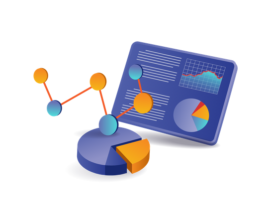 Análisis de datos empresariales tecnológicos.  Illustration