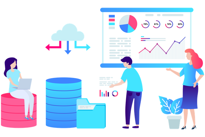 Análisis de datos en la nube  Ilustración