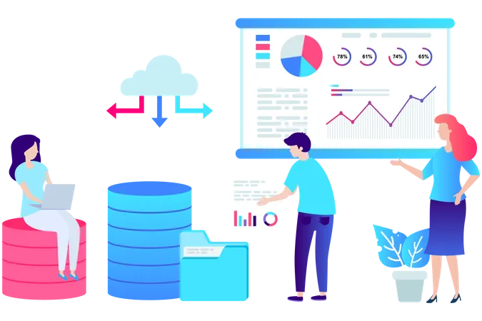 Análisis de datos en la nube  Ilustración