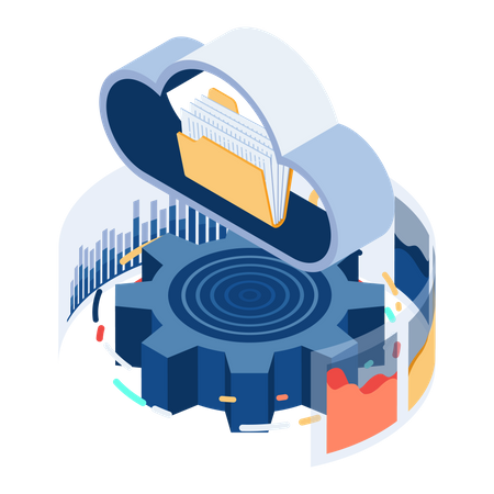 Análisis de datos en la nube  Ilustración