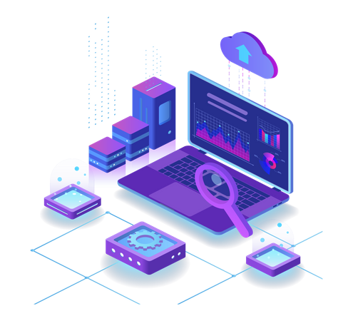 Análisis de datos en la nube  Ilustración