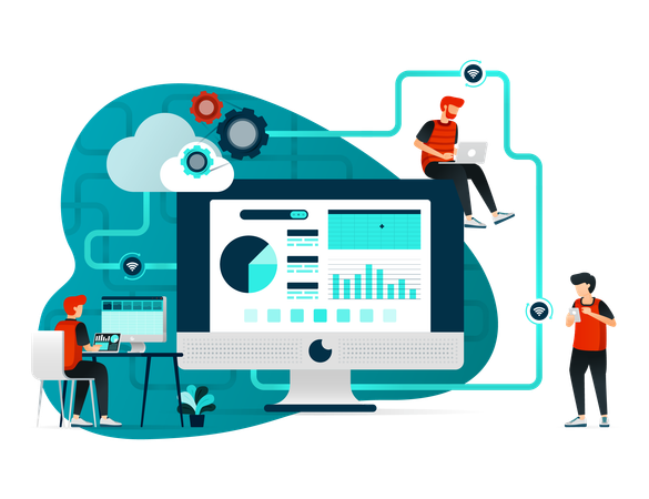 Análisis de datos en la nube  Ilustración