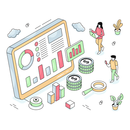 Análisis de datos en línea  Illustration