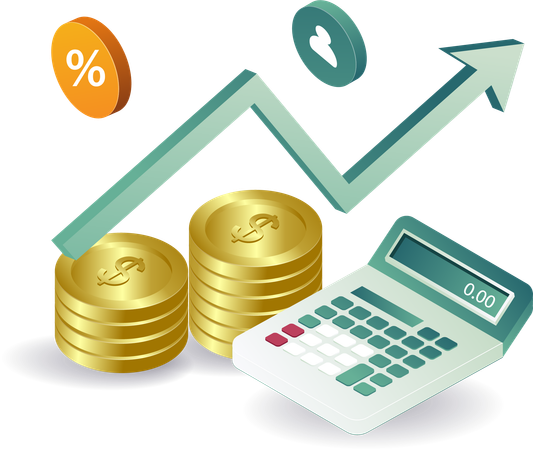 Análisis de datos financieros empresariales mediante gráficos de gusano  Ilustración