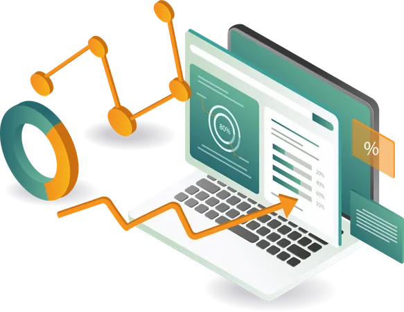 Análisis de datos informáticos para el desarrollo empresarial  Ilustración