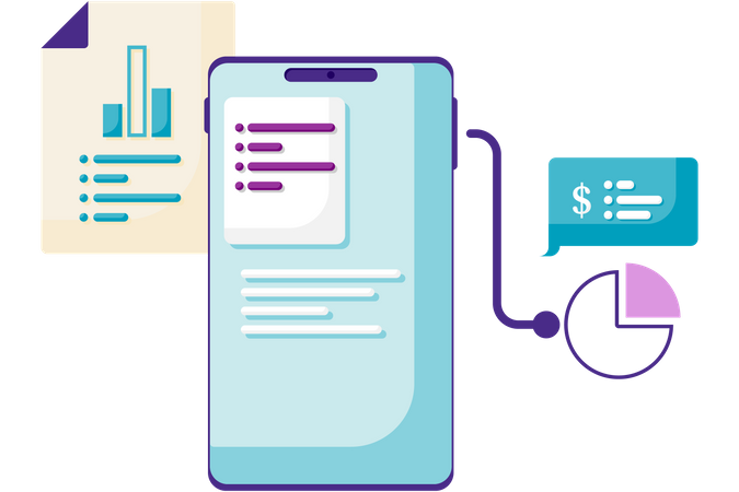 Análisis de datos móviles  Ilustración