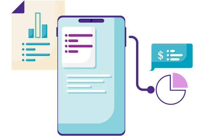 Análisis de datos móviles  Ilustración