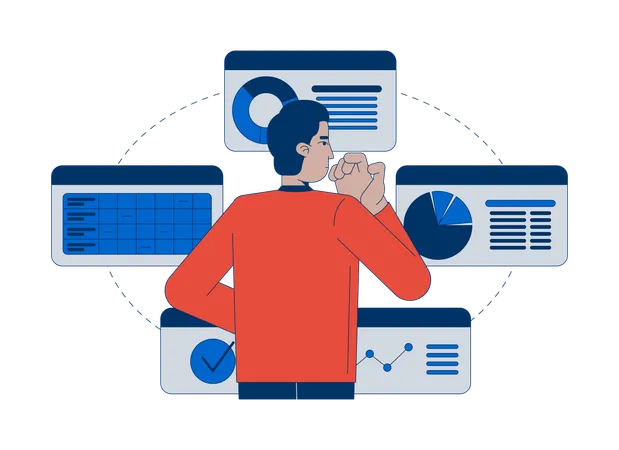 Análisis de información obtenida a partir de datos para la toma de decisiones  Ilustración