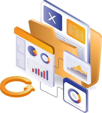 Procesamiento de gráficos de análisis de datos  Ilustración