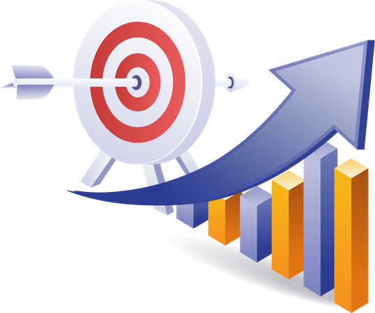 Estrategia objetivo de análisis de desarrollo empresarial  Ilustración