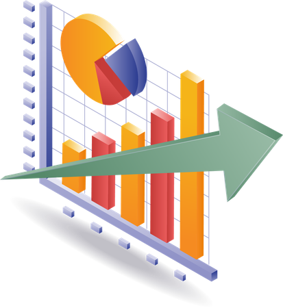 Gráfico de datos de análisis de desarrollo empresarial  Ilustración