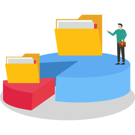 Análisis del diagrama circular de negocios  Ilustración