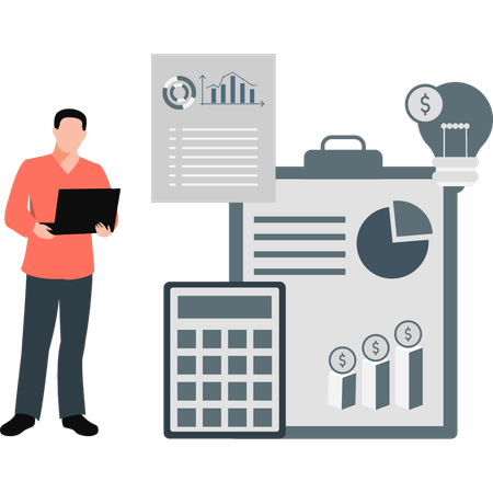 Análisis de datos empresariales de los empleados  Ilustración