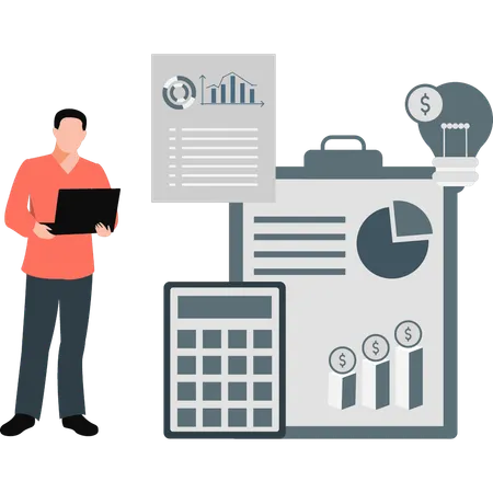 Análisis de datos empresariales de los empleados  Ilustración