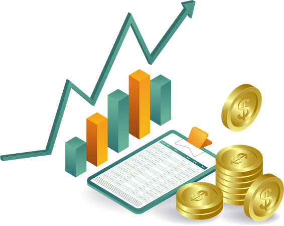 Análisis de informes financieros de gestión empresarial  Ilustración