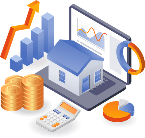 Análisis de ingresos del negocio de inversión en vivienda.  Ilustración