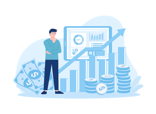 Análisis de ingresos empresariales  Ilustración