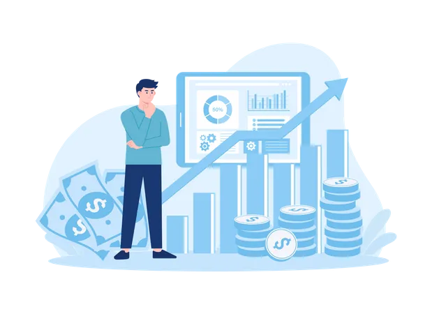 Análisis de ingresos empresariales  Ilustración