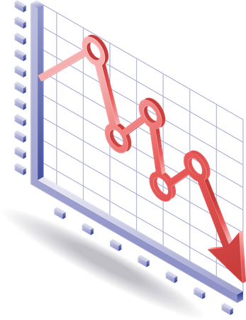 Datos de análisis de la disminución del desarrollo empresarial  Ilustración