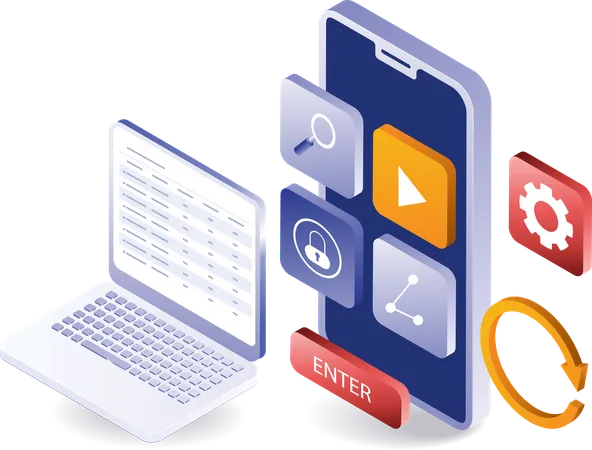 Análisis de pruebas de aplicaciones para teléfonos inteligentes  Ilustración