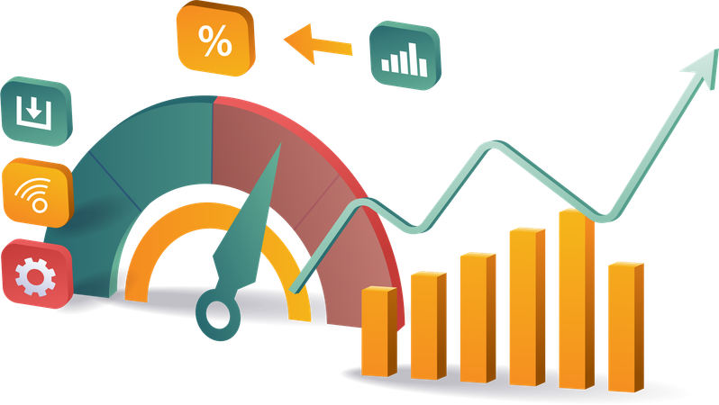 Análisis de la tasa de crecimiento empresarial  Illustration