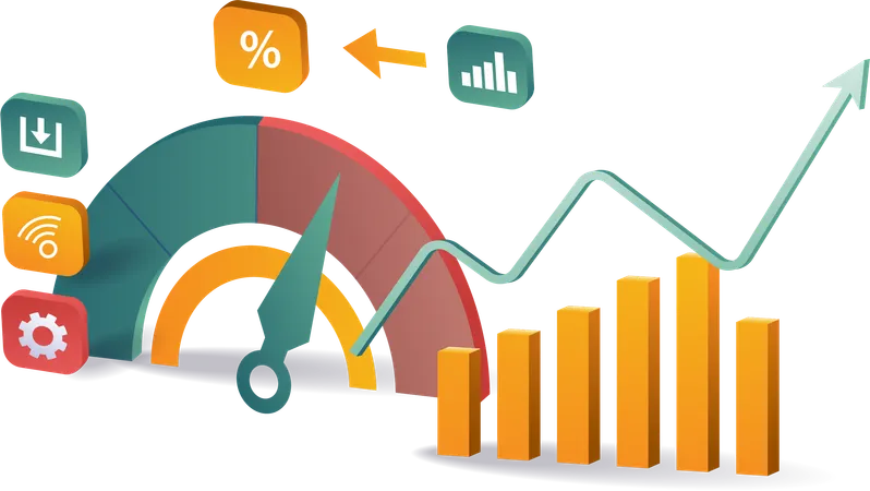 Análisis de la tasa de crecimiento empresarial  Illustration