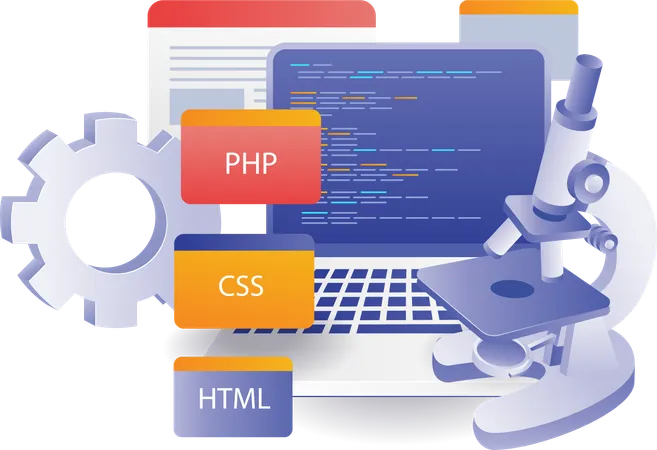 Análisis de lenguajes de programación para desarrolladores web.  Ilustración