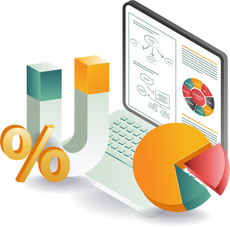 Análisis de negocios e infografía  Ilustración