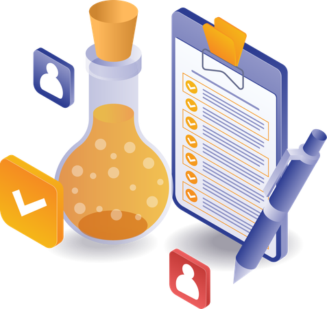 Datos de análisis de resultados de experimentos de laboratorio  Ilustración