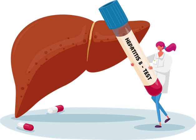 Análisis de sangre para la hepatitis b  Ilustración
