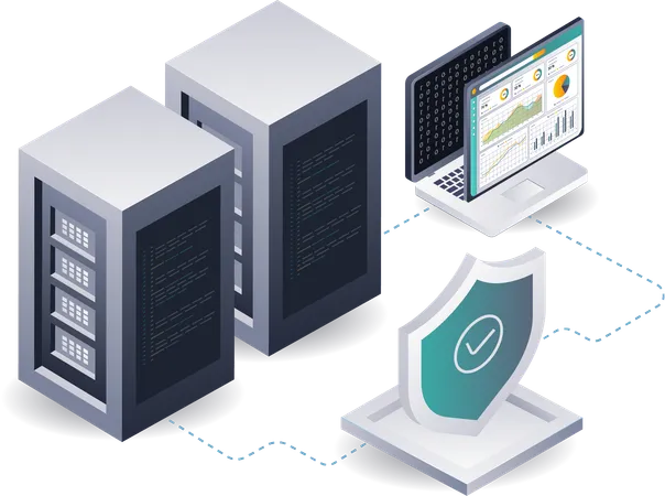 Análisis de seguridad de datos de la tecnología del sistema de servidor  Illustration