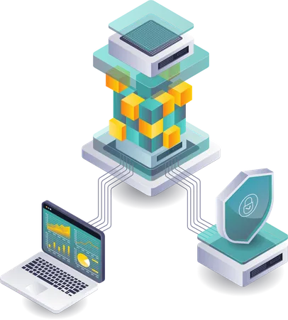 Análisis de seguridad de la tecnología de servidor Blockchain  Ilustración