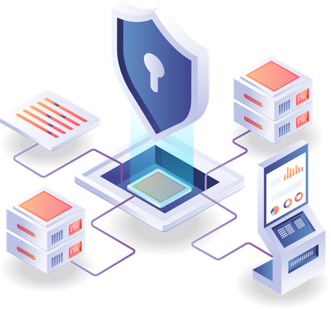 Análisis de seguridad del servidor de monitor de red.  Ilustración