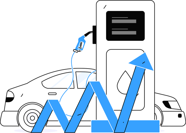 Análisis del crecimiento de la inversión en combustible  Ilustración