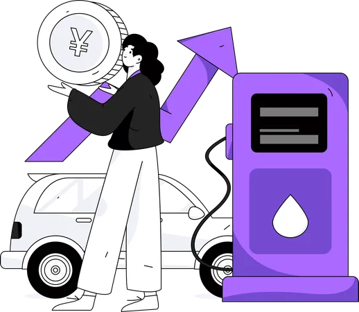 Análisis del crecimiento de la inversión en combustible  Ilustración