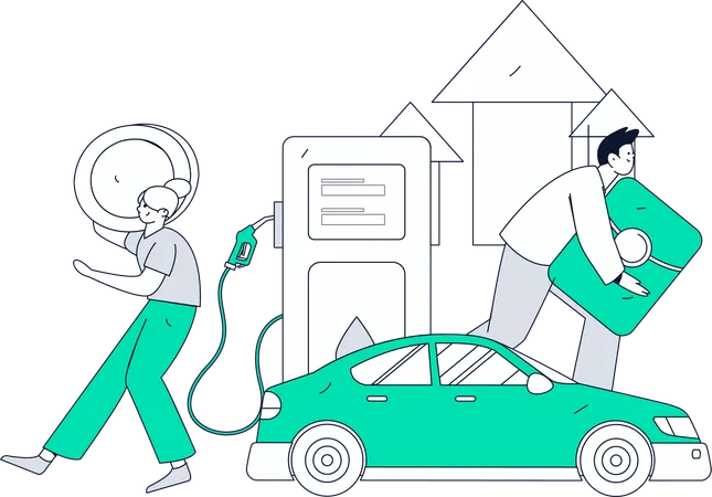 Análisis del crecimiento de la inversión en combustible  Ilustración