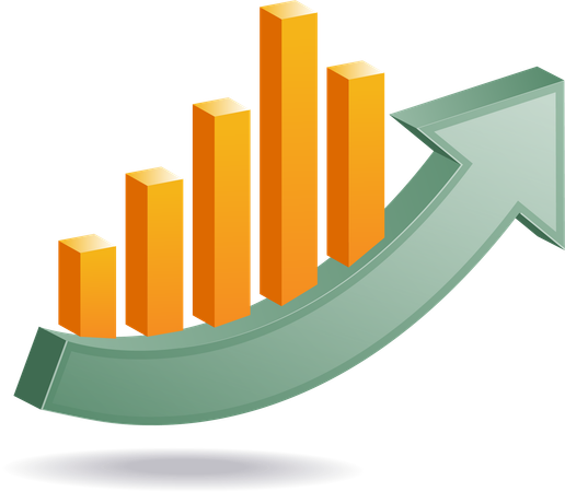 Gráfico de barras de análisis del desarrollo empresarial  Ilustración