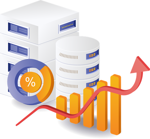 Datos de análisis del servidor de base de datos.  Ilustración