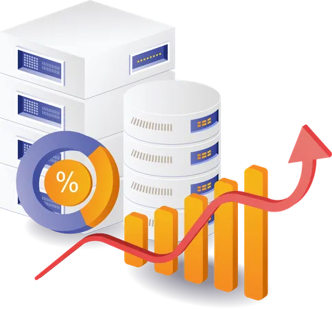 Datos de análisis del servidor de base de datos.  Ilustración