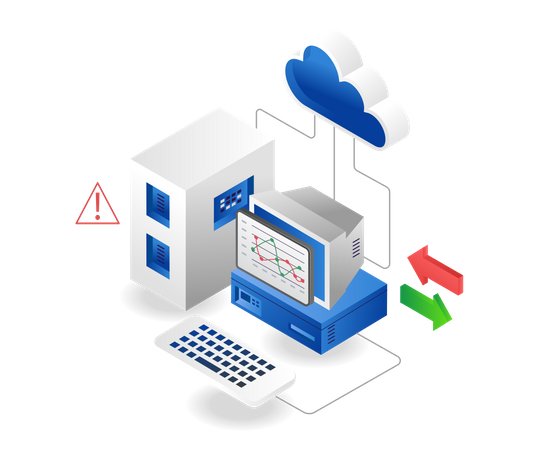 Análisis del servidor en la nube  Ilustración