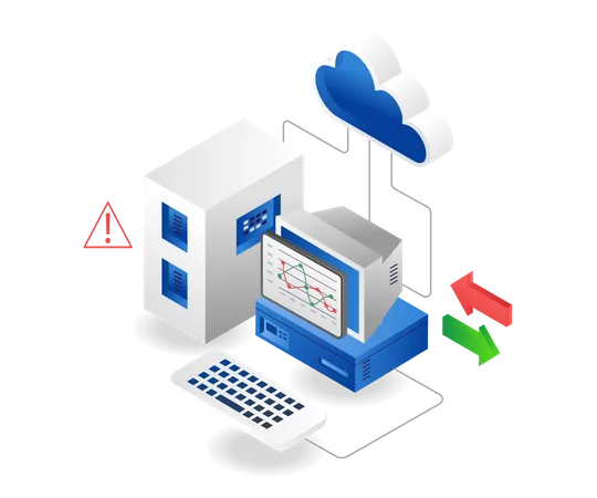 Análisis del servidor en la nube  Ilustración