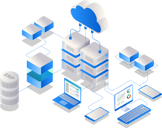 Análisis de servidores en la nube  Ilustración
